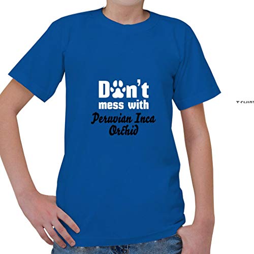 Custom Brother - Don't Mess with Peruvian Inca Orchid Dog Dogs Kids Short Sleeve T Shirt Royal Blue
