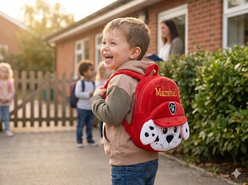 Image of Cartoon Plush Kids School Bag 2-6 Years | Soft Toy Backpack for Boys & Girls | Toddler Nursery Preschool Bag | Lightweight Adjustable Straps