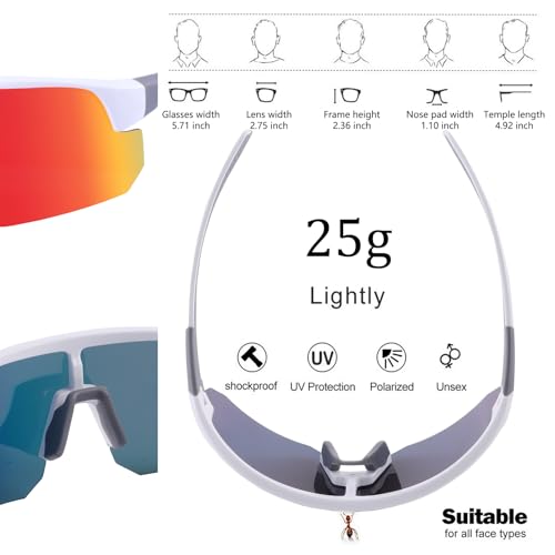 Image of BangLong Polarized Sports Sunglasses for Men Women UV400 Protection | TAC HD Lens, RX Insert Included, Lightweight Wrap-Around Design for Running Cycling Baseball Hiking