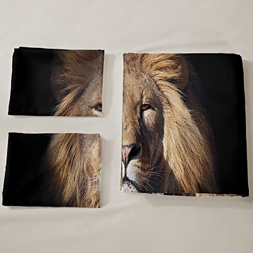 Ailonen Lion Duvet Cover Set Queen Size,3D Print Tiger Bedding Set Kids Girls And Boys,Animal Theme Comforter Cover Set,1 Quilt Cover 2 Pillowcases 3 Piece #TOP2