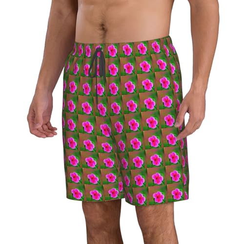 Hibiscus Flowers Pattern Print Stylish Beach Shorts Swim Trunks Lightweight Breathable Summer Outdoor Activities2