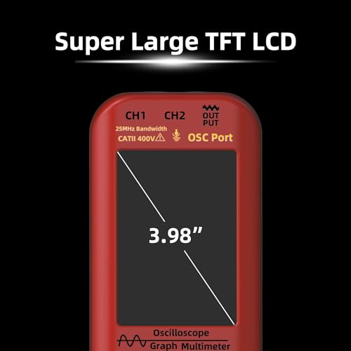 BSIDE O9 Handheld Automotive Oscilloscope 2 Channel 50MHz 250MSa/s 5000mAh Multimeter TRMS 20000 Counts 3.98" Full View Display 7 Waveform Signal Generator Support Rogowski Coil AC Current 2000A - Image 3