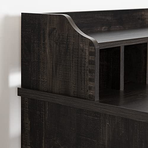 South Shore 14676 Versa Computer Desk with Hutch, Rubbed Black