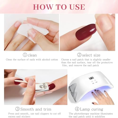 Zosutetoxo Falsenails, Ongles à Presser Moyen Amande Avec Pointe Française à Pois & Design Fleur 3D, Ongles Autocollants Pour Femmes – vue 6