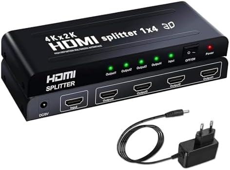Splitter HDMI 1 A 4 - Sdoppiatore Per 4 Monitor 4K@30Hz, Supporta 3D E HDCP - Foto 12