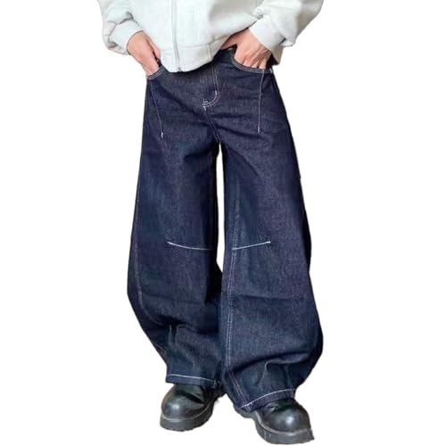 Baggy Jeans for Men Women High Waisted Wide Leg Barrel Jeans Y2K Hip Hop Loose Raw Denim Pants Streetwear