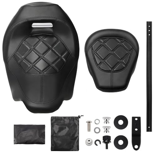 Asiento de perfil bajo para dos conductores de motocicleta Road King y Street Glide 2009-Up