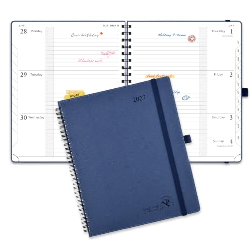 POPRUN 2027 Planner, Large 8.5" x 10.5" Weekly Calendar, Day Planner 2027