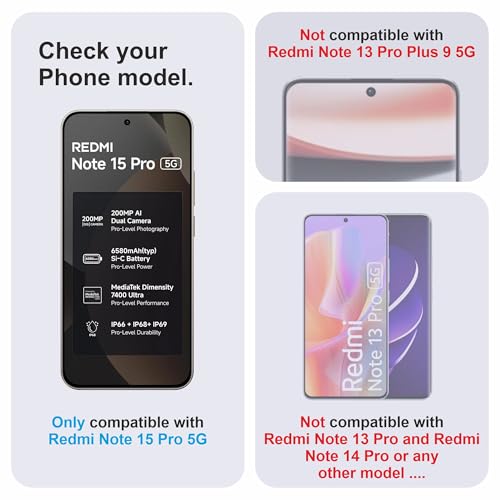 Image of Military-Grade Gorilla Tempered Glass For Redmi Note 15 Pro (6.83 Inch) With Installation Kit | Edge to Edge Coverage | Black