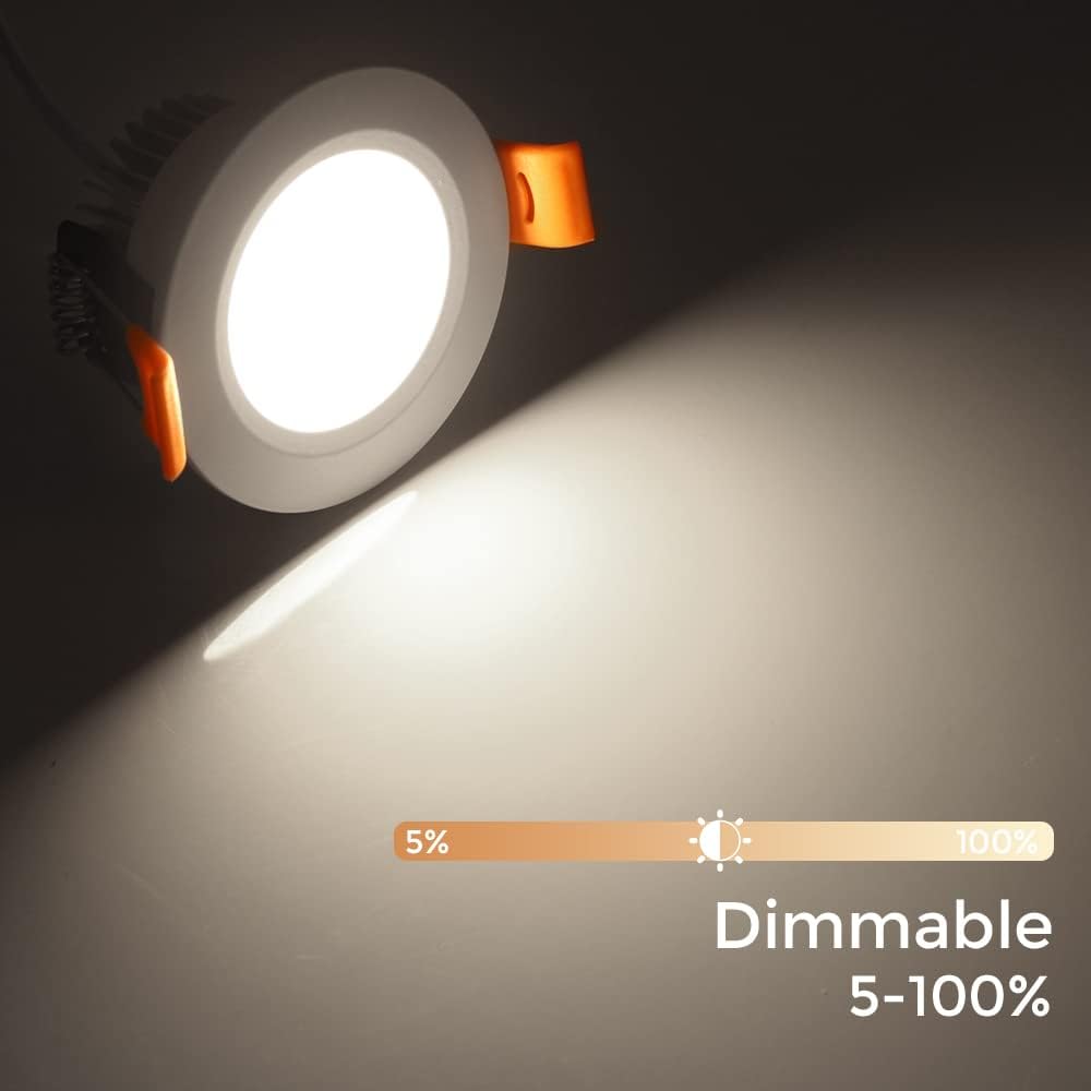 2 Inch LED Recessed Lighting Dimmable Downlight, 3W(35W Halogen Equivalent), 4000K Nature White, CRI80, Ceiling Light with LED Driver for Living Room Hallway Stairwell Museum Showroom, 8 Pack