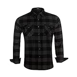 MCEDAR Men’s Plaid Flannel Shirts-Long Sleeve Casual Button Down Slim Fit Outfit for Camp Hanging...
