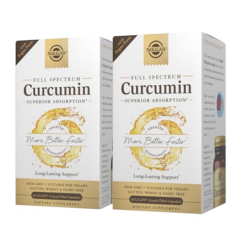 Solgar Full Spectrum Curcumin - 60 LiCaps, Pack of 2 - Superior Absorption - Brain, Joint & Immune Health - Non-GMO, Vegan, Gluten Free, Dairy Free - 120 Total Servings - image 1
