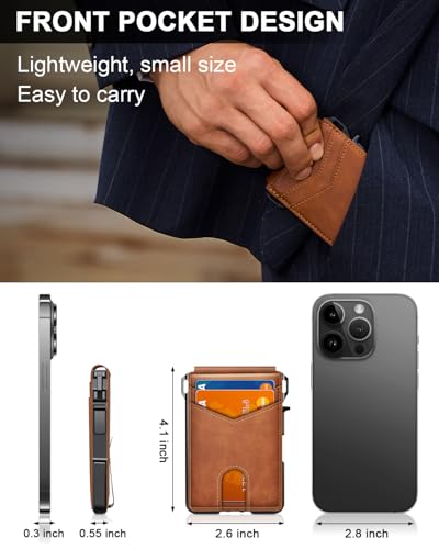 Image of ZALVEX Wallet for Men, Mens Minimalist Wallet 9-13 Cards, Slim Compact Wallet with Money Clip & ID Window, RFID Blocking Smart Pop Up Card Wallet, Metal Aluminum Credit Card Holder Bifold Wallet