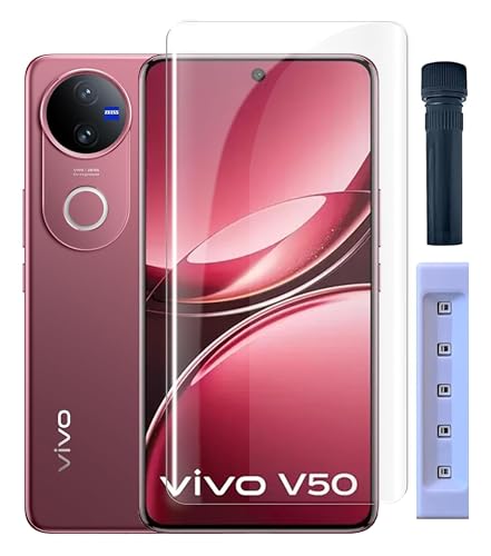 Image of FabeKee UV Advanced Tempered Glass Compatible for Vivo V50e / Vivo V50 5G | Front And Back Screen Guard With camera lens protector Edge To Edge Full Screen Coverage With Easy Installation Kit (3IN1)