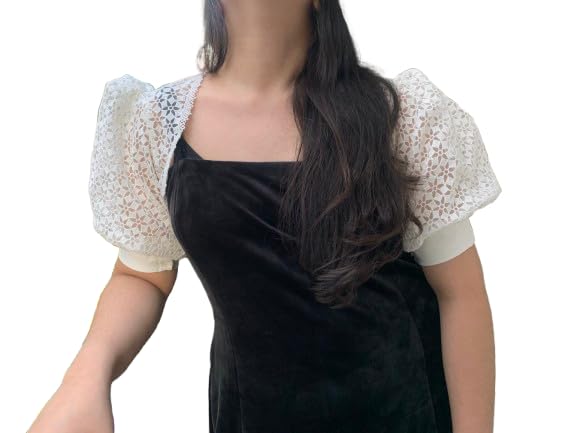 Women, Cotton Woman White Deatchable Sleeve Arm Cover Crop Casual Style Jacket Dickey Blouse Half Shirt Blouse Top Short Jacket Cape Wedding Sleeve Princess Sleeve-image-45