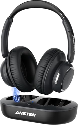 ANSTEN Wireless Headphones for TV Listening TV Headphones Wireless with Charging Dock Plug and Play 45 Hrs Audio Playtime No Audio Delay