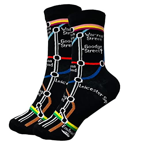 Image of 4-7 Socks London Underground Map Socks Mid Calf Gifts Women London Souvenirs