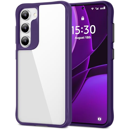 Image of HOOMIL Case for Samsung Galaxy S23 5G (ONLY, Not Fit Plus, FE, Ultra), Non-Yellowing, Drop Protection, Anti-Scratch Transparent Hard Back Phone Cover - Purple