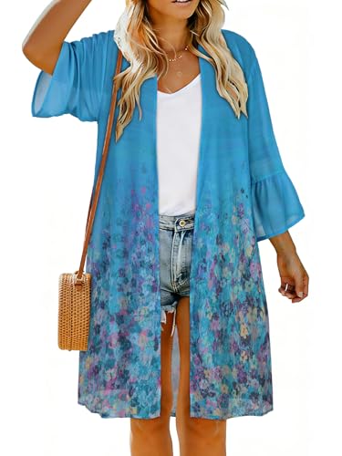 Image of Swimsuit Coverups for Women Sarong Beach Bikini Wrap Sheer Short Skirt Chiffon Scarf for Swimwear