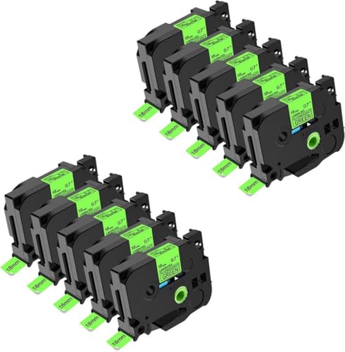 �u�����~�l�[�g���x���e�[�v 5 10PK 6-24 �~�����[�g�� PT-D600 PT-D400AD PT-D450 P900W ���x���v�����^�ƌ݊�������(10PK Fluo green)