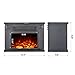 GMHome 14 Inches Mini Electric Fireplace Tabletop Space Heater Freestanding Fireplace Log Fuel Effect, 1200 W, Metal – Black