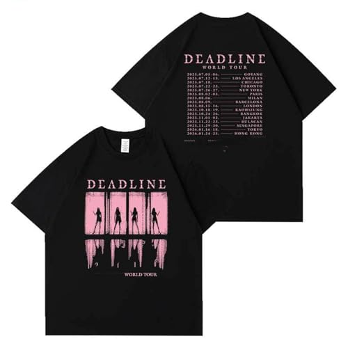 Deadline Cotton T-Shirt World Tour Jump Support Sport Unisex Shirt(A Black,L)