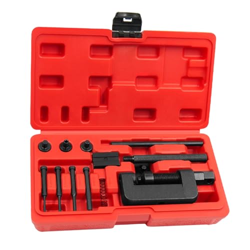 JEUCLEL 13PCS Chain Breaker Tool Kit with Rivet and Roller Chain Link Removal Tool, Chain Breaker Rivet Cutter Heavy Duty Chain Splitter for Motorcycle, Bike, ATV Chain Maintenance Set
