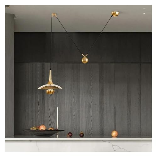 Lampe suspendue créative design ajustable dorée B Gold pour éclairage de restaurant - 3
