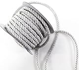  CaPiSo Kordel 10m x 6mm Drehkordel Dekoband Kordelband Schnur Kordelschnur (Helles Silber)