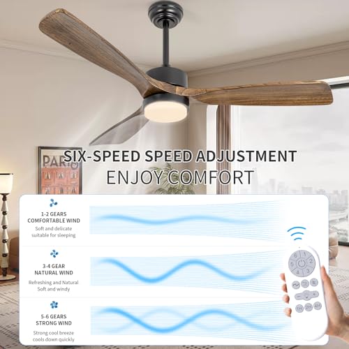 revoici 52'' Ceiling fan with light and remote - Solid Wood (Amber wood ceiling fan) by revoici - Used condition - Image 5