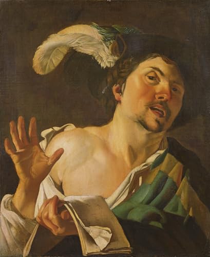 Tableau Toile une chanteuse de Theodore Van Baburen Décoration Murale 60x90cm