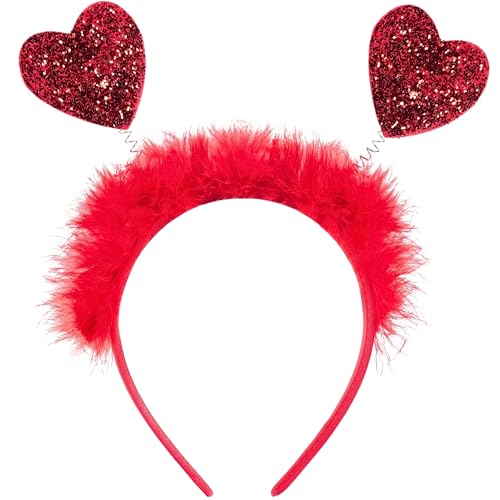 Fabulous Red Heart Head Bopper - 9.5" (1 Pc.) - Adorable Love-Themed Accessory - Ideal for Valentine's Day, Parties & Events