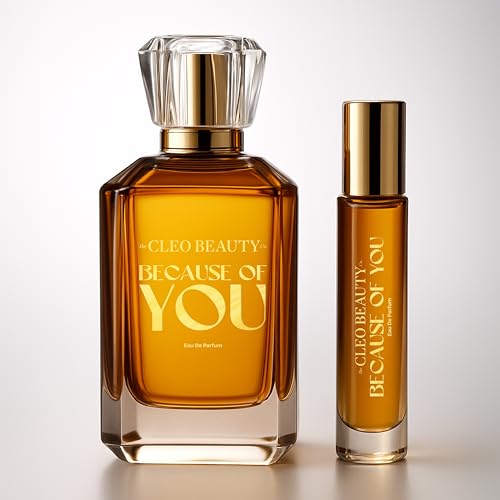 Image of Cleo Beauty Because of You Unisex Perfume 100 ml + Free 15 ml Pocket Spray | Long Lasting Luxury Fragrance for Men & Women | Travel Friendly Gift Set