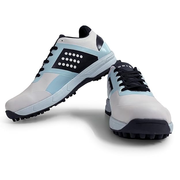 Odin India Guts 1.O Unisex Cricket Stud Shoes, Water Resistant Unisex Lightweight Shoes (8) White/Blue (B0D9NJMVYL) Amazon Price History, Amazon Price Tracker