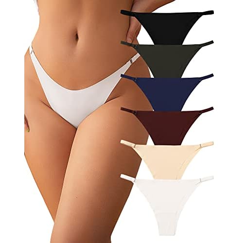 SHARICCA Seamless Bikini Underwear for Women Super Stretch Sexy Low Rise Cheeky Panties Soft Comfort Hipster Pack