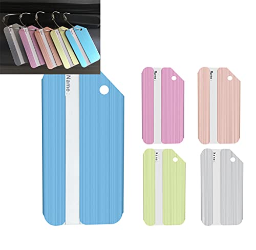 SonneSky 5 Stück Metall Kofferanhänger Koffer Aluminium Gepäckanhänger mit Adressschild Handtasche Tasche Tag Koffer Etiketten ID Tag Cover
