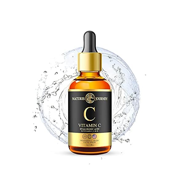Vitamin-C-Serum-For-Face-with-Hyaluronic-Acid-Vitamin-E-Niacinamide-Anti-Aging-Serum-Boost-Hydration-Anti-Wrinkle-Skincare-Soft-Skin-Age-Spots-Pore-Cleanser-Acne-Scars-Beauty-Facial-Serums UMB Natures Journey Vitamin C Facial Serum - 1 oz Hyaluronic Acid, Radiant Glow, Anti-Wrinkle, Fine Line Minimizer, Anti-Aging, Acne Control, Skin Tone Corrector, Hydration Boost