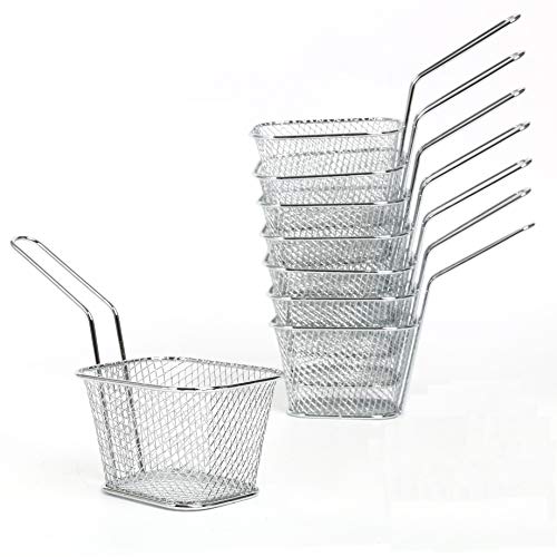 Yaekoo 8Pcs Mini Mesh Wire French Fry Chips Baskets Net Strainer Kitchen Cooking Tools