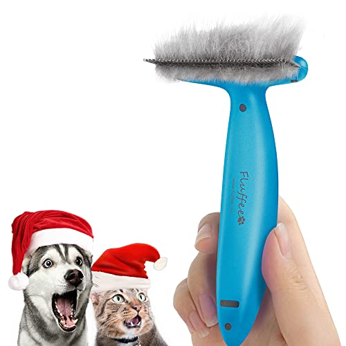 FLUFFEE Hundebürste Katzenbürste,Haustier Bürsten für Langhaar und Kurzhaar,Slicker Pinsel mit 3 Auswechselbar Kamm Haare,Entfernt effektiv Verwicklungen und Unterwolle, Ideal für Hunde,Katzen,Hasen Cover