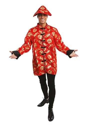 Costume Nouvel An Chinois adulte rouge idéal pour soirée à thème asiatique