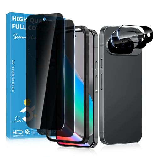 JavoYion 2 Pack for Google Pixel 10 Privacy Screen Protector 2 Pack Camera Protector Fingerprint Compatible Anti Spy 9H Hardness Glass for Google Pixel 10 Screen Protector