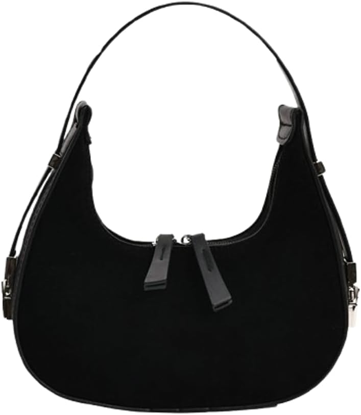 Women's Crescent Suede Shoulder Bags Fashion Suede Purse