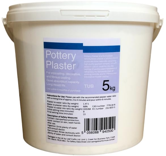 Pottery Plaster - 5kg Tub - Ceramics, Slip Casting, Pottery Moulds