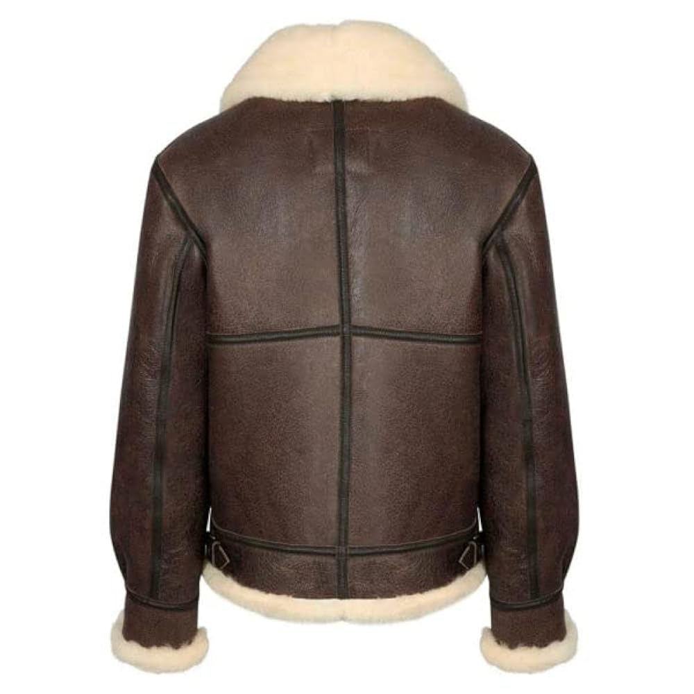 Men's B-3 WWII Flying Aviator Bomber Shearling Leather