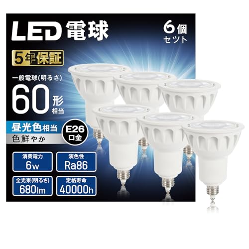 WEAOSJZ LEDd E11 nQd X|bgCg 60W` 680lm F 6500K 40°zp W^Cv F d ^Ή _Ng[Ɩ ԐڏƖ PSEF؍ς 񒲌 6 (EF, 6)