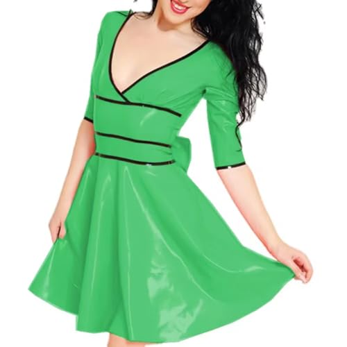 Mini robe patchwork wetlook idéale pour briller en club