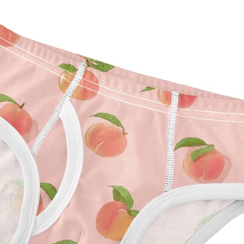 Wusikd Peach Fruits Boys' Underwear Cotton Pink Boys Briefs Soft Toddler Underwear 2T4