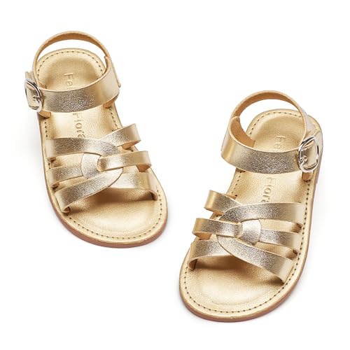 Image of Felix & Flora Toddler Girl Sandals - Little Girl Easter Dress Shoes Lightweight Open Toe Beach Holiday Flats