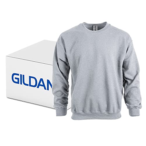 Image of Gildan Adult Fleece Crewneck Sweatshirt, Style G18000, Multipack, Sport Grey (36-pack), X-Large