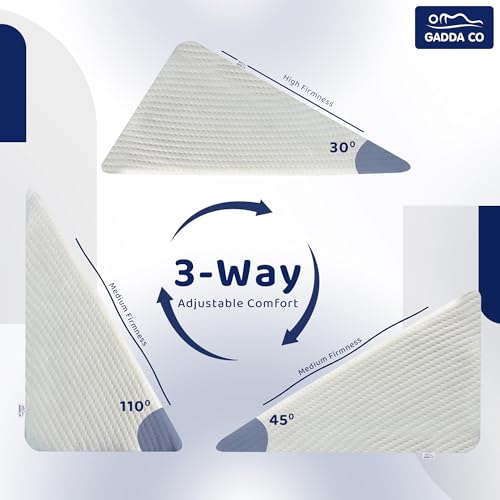 Image of GADDA CO Wedge Pillows for Bed |Premium Memory Foam Orthopedic Wedge Pillow for Sleeping, Acid Reflux & GERD Relief |Back Pain, Snoring & Sleep Apnea Support | Leg Elevation & Pregnancy Pillow | White